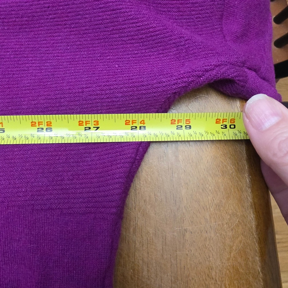 Joseph Ribkoff Knit Top Women L Purple Mock Neck Batwing Cropped Textured Modern - Picture 6 of 7